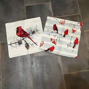 New Set of  2 Cardinal Print Pillow Covers